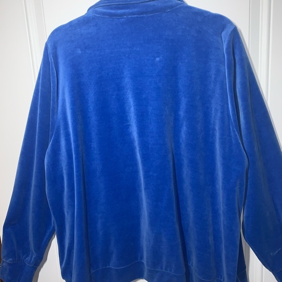 Draper's & Damon's Athleisure Track suit set Blue Velour Soft 3X Jacket 1X Pant - Picture 8 of 15